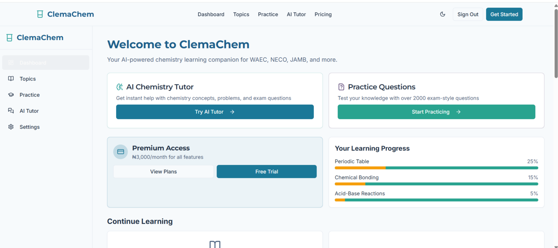 ClemaChem Tutor